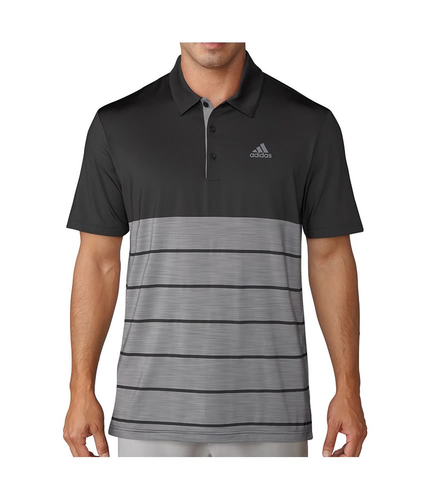 adidas Mens Ultimate 365 Heather Block Polo Shirt (Logo on Chest)