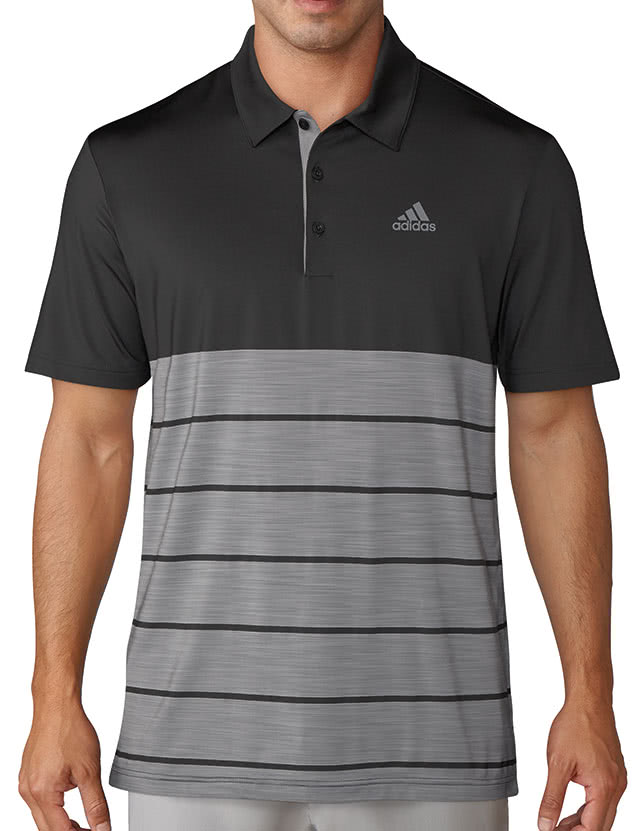 adidas Mens Ultimate 365 Heather Block Polo Shirt (Logo on Chest)