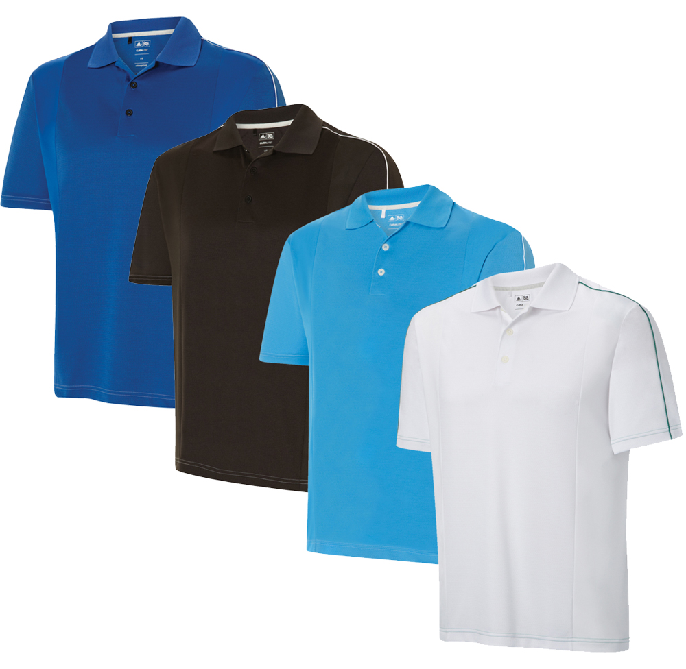 adidas Mens Climacool Debossed Two Colour Polo Shirt | GolfOnline