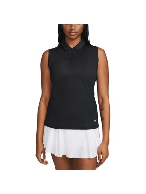 Nike Ladies Dri-FIT Victory Solid Sleeveless Polo Shirt - SALE