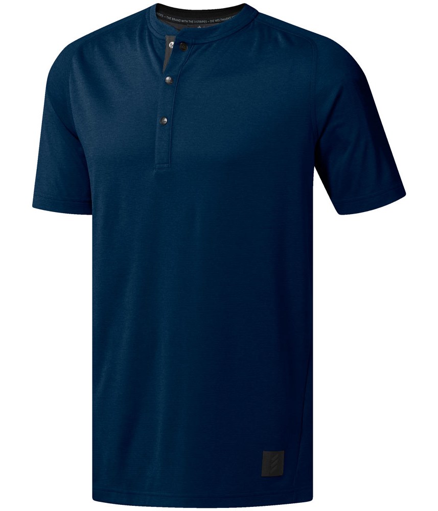adidas Mens adicross No-Show Transition Henley Polo Shirt - Golfonline