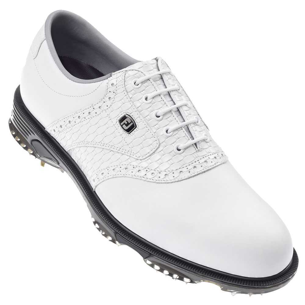 FootJoy Mens Dryjoys Tour Series Golf Shoes (White/White) - Golfonline