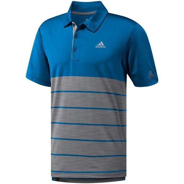 adidas Mens Ultimate 365 Heather Block Polo Shirt (Logo on Chest)