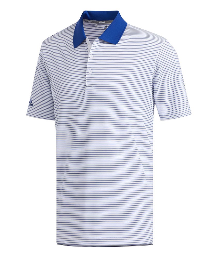 adidas Mens Performance Stripe Crestable Polo Shirt - Golfonline