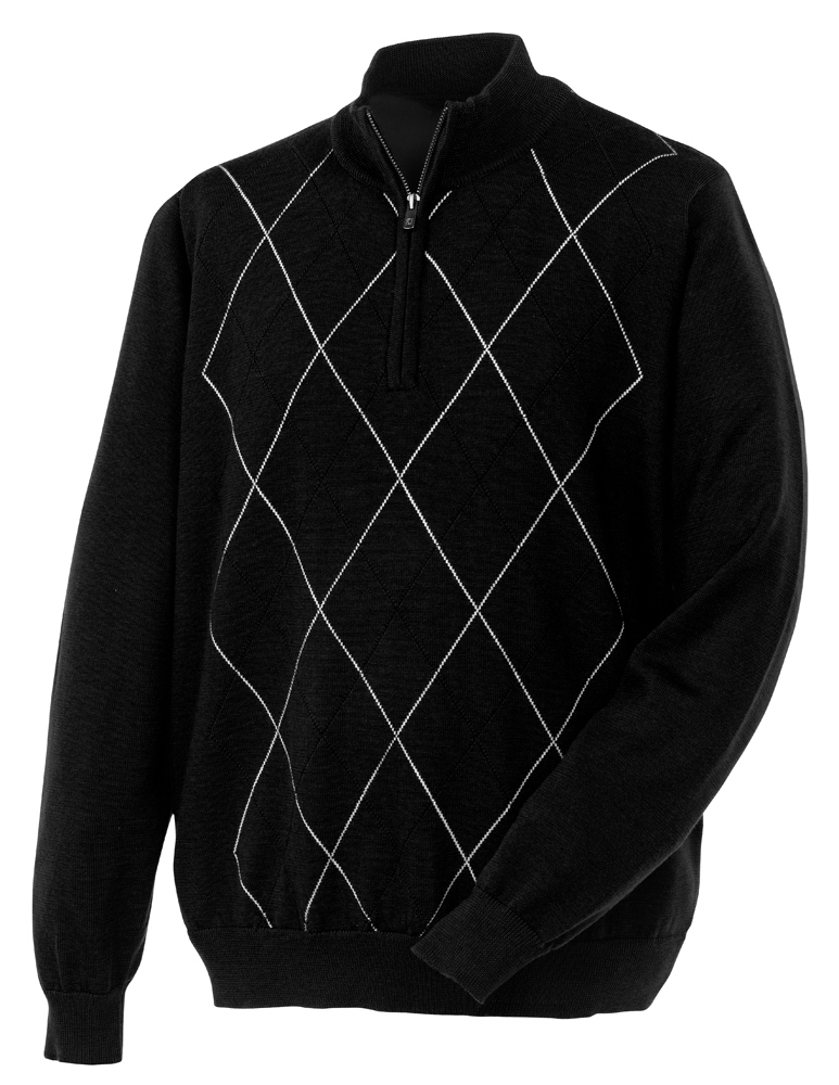 argyle mens half zip fleece