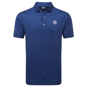 Limited Edition - FootJoy Mens Postage Stamp Print Lisle Polo Shirt - The 152nd Open Collection