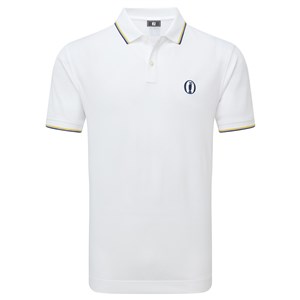 Limited Edition - FootJoy Mens Solid Trim Pique Polo Shirt - The 152nd Open Collection