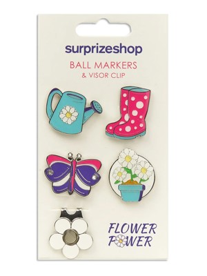 Ball Markers and Visor Clip Set (4+1)