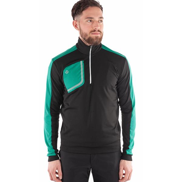 green half zip pullover