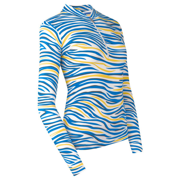 Tail Ladies Kit Long Sleeve Golf Polo Zebra Trails