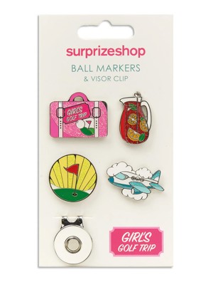 Ball Markers and Visor Clip Set (4+1)