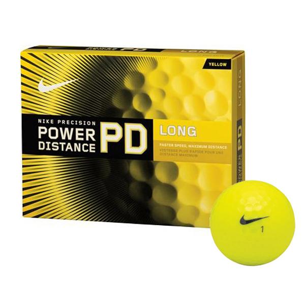 Nike Power Distance PD7 Long Yellow Golf Balls (12 Balls)