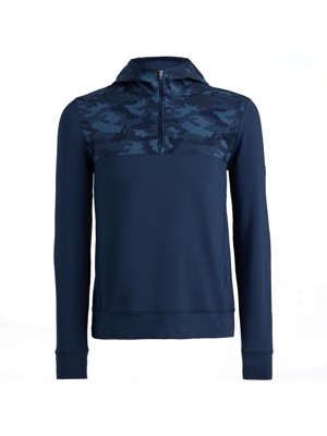 G/FORE Mens Camo Brushed Back Tech Terry Quarter Zip Hoodie
