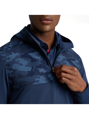 G/FORE Mens Camo Brushed Back Tech Terry Quarter Zip Hoodie