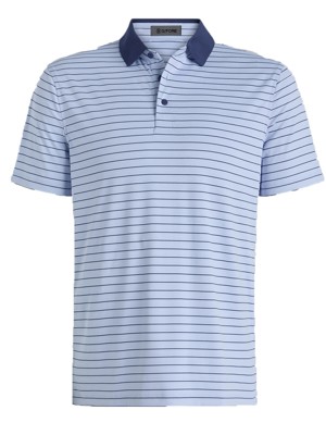 G/FORE Mens Herringbone Stripe Tech Jersey Polo Shirt - SALE