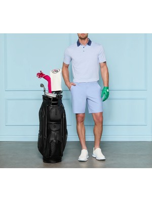 G/FORE Mens Herringbone Stripe Tech Jersey Polo Shirt - SALE