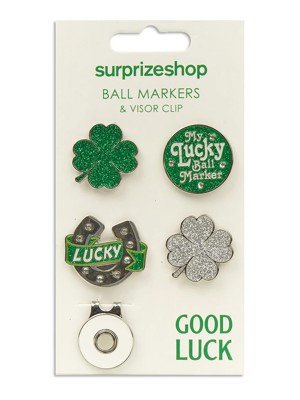 Ball Markers and Visor Clip Set (4+1)