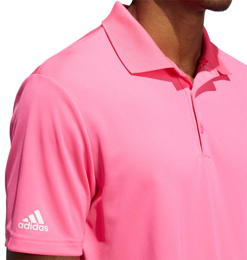 Pink adidas golf clearance shirt