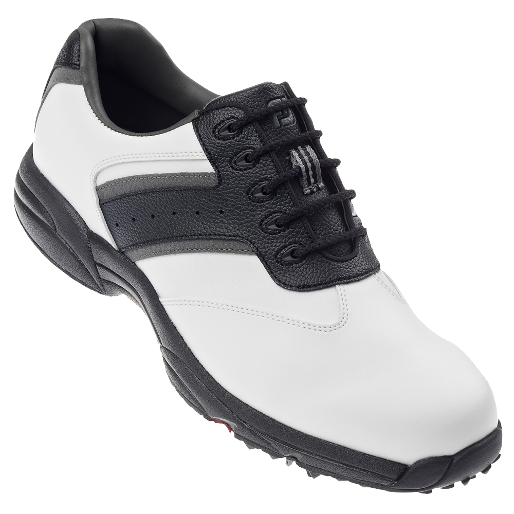 FootJoy Mens Greenjoys Golf Shoes (White/Black/Charcoal) 2012