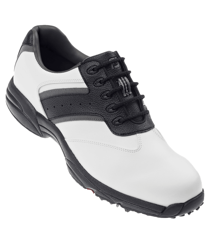 FootJoy Mens Greenjoys Golf Shoes (White/Black/Charcoal) 2012