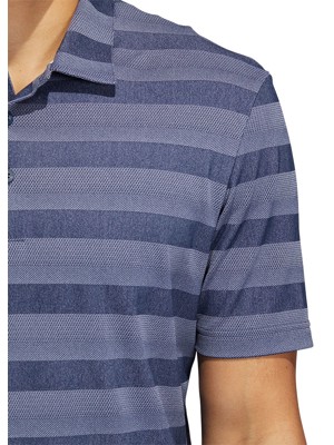 adidas Mens Two Colour Stripe Primegreen Polo Shirt