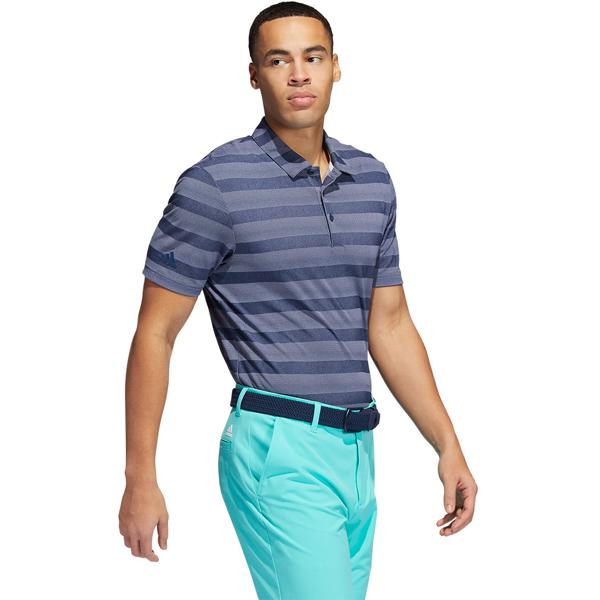 adidas Mens Two Colour Stripe Primegreen Polo Shirt