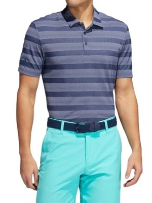 adidas Mens Two Colour Stripe Primegreen Polo Shirt