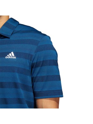 adidas Mens Two Colour Stripe Primegreen Polo Shirt