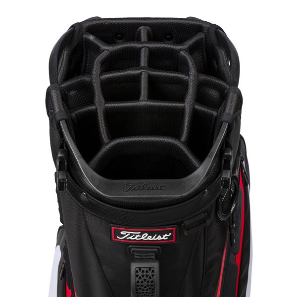 titleist hybrid 14 stand bag silver white red