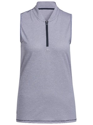 adidas Ladies Two Colour Ottoman Sleeveless Polo Shirt