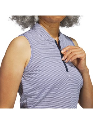 adidas Ladies Two Colour Ottoman Sleeveless Polo Shirt