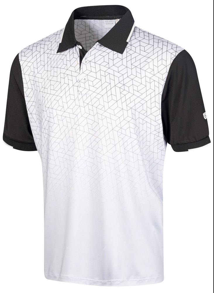 Island Green Junior Geometric Grade Polo Shirt - Golfonline