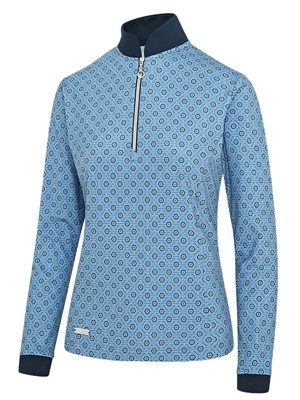 Island Green Ladies Top Layer 1/4 Zip Printed Pullover - SALE