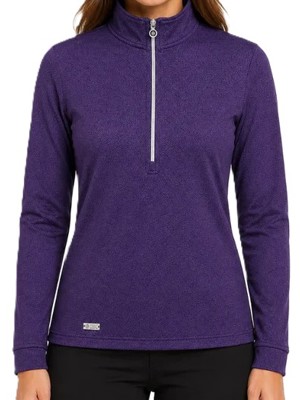 Island Green Ladies Half Zip Printed Top Layer Pullover