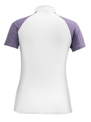 Island Green Ladies Geo Print Ribbed Collar Polo Shirt