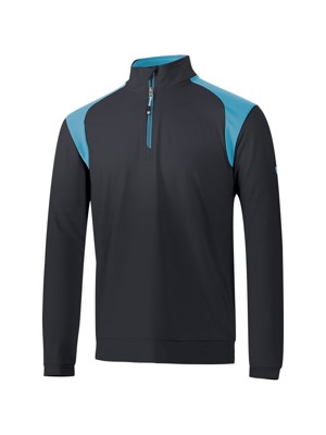 Island Green Mens 1/4 ZIP Panelled Top Layer Pullover