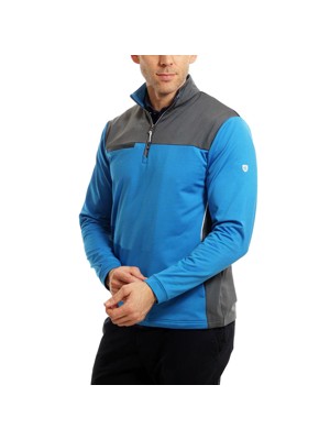 Island Green Mens Colour Block 1/4 Zip Pullover - Sale