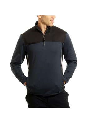 Island Green Mens Colour Block 1/4 Zip Pullover - Sale