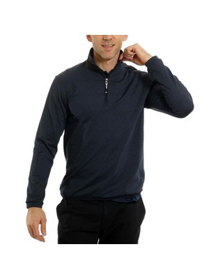 Island Green Mens Tonal Print 1/4 Zip Pullover - Sale