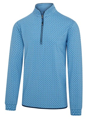 Island Green Mens Contemporary Print 1/4 Zip Top Layer Pullover - SALE