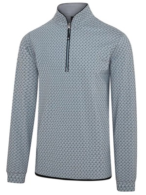 Island Green Mens Contemporary Print 1/4 Zip Top Layer Pullover - SALE