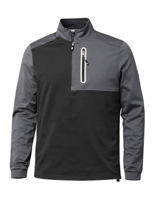 Island Green Mens Colour Block Quarter Zip Pullover