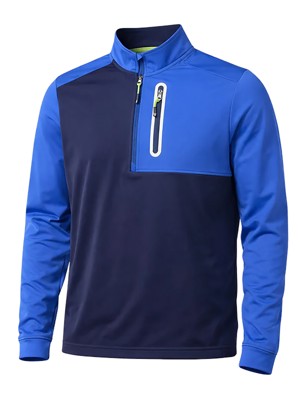 Island Green Mens Colour Block Quarter Zip Pullover