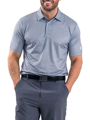 Island Green Mens Abstract Printed Polo Shirt