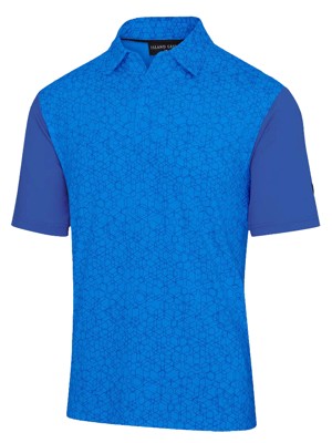 Island Green Mens All Over Print Geometric Polo Shirt - SALE