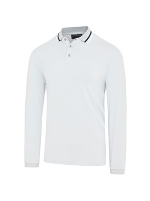 Island Green Mens Long Sleeved Ribbed Collar Polo Shirt