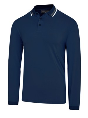 Island Green Mens Long Sleeved Ribbed Collar Polo Shirt