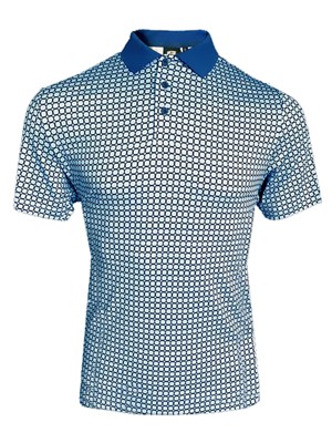 Island Green Mens All Over Chain Print Polo Shirt