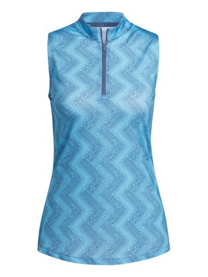 adidas Ladies Ultimate365 Ottoman Printed Sleeveless Polo Shirt