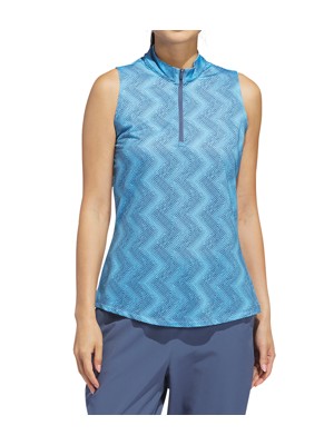 adidas Ladies Ultimate365 Ottoman Printed Sleeveless Polo Shirt